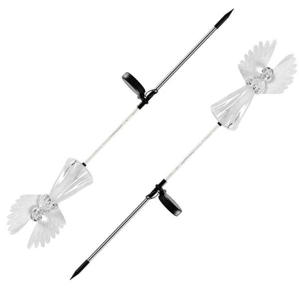 2 pakker solcelle englelamper til kirkegårdsdekoration, mors dags gave, style2