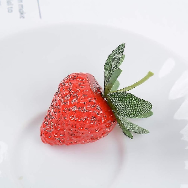 50 stk falske jordbær kunstig naturtro små jordbær simulering frukt festival dekorasjon