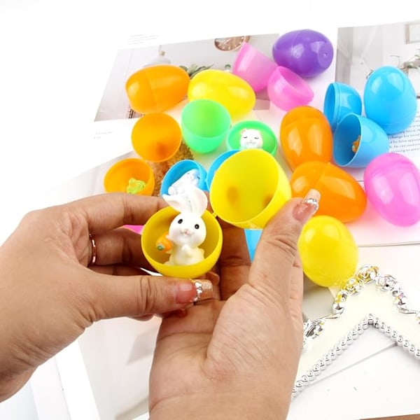 36 stk. Plast Påskeegg 6 x 4 cm Tomme Plast Egg Farger Egnet for Påsketema Fest Påskeeggjakt Kurvfyllere Klassepremier