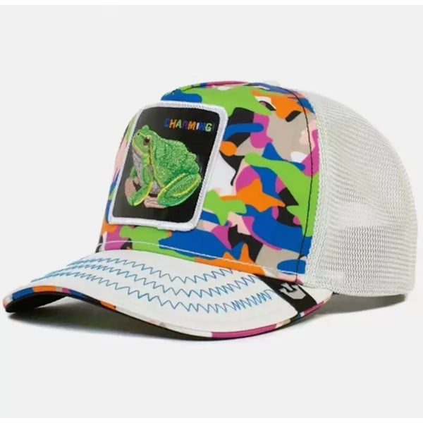 Brodert Mesh-caps med dyreprint - Snapback - Kamuflasje Frosk