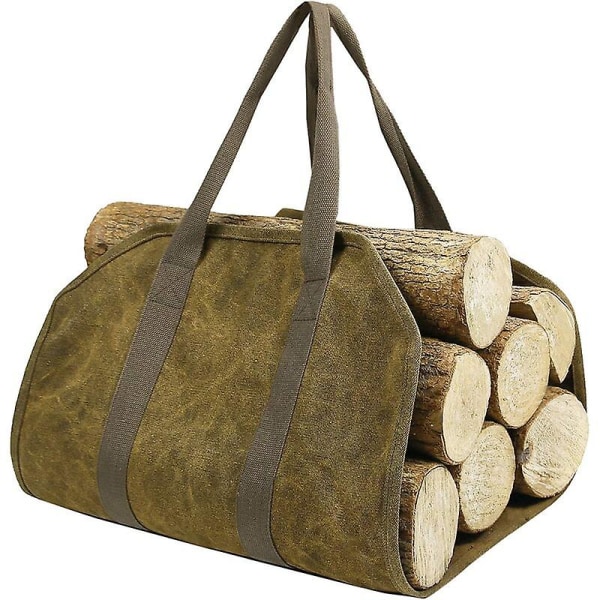 Stor Canvas Brænde Tote Bag Brænde Bæretaske Indendørs Udendørs Bæretaske Opbevaringspose med håndtag