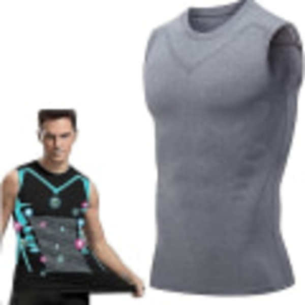 Jon kroppsformande väst, kroppsformande kläder för män, 2023 ny jon kroppsformande väst för män, bekvämt och ventilerande is-silke tyg grey 3xl