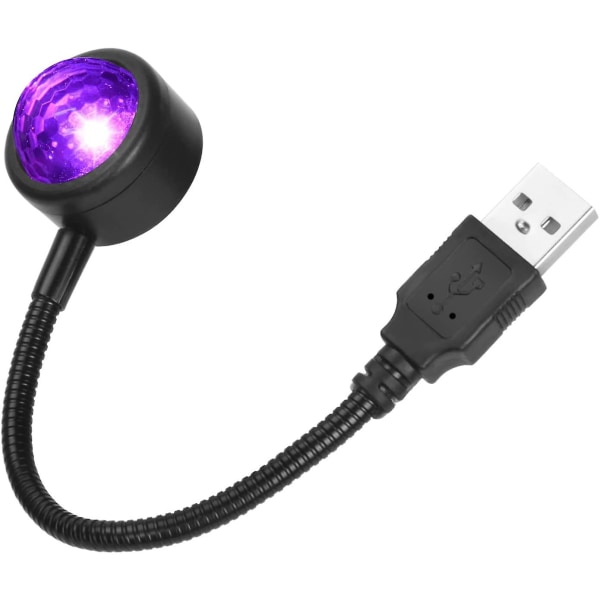 Mini romantisk USB LED-bilinredningsljus med 4 färger och 9 justerbara lägen, Plug and Play USB lampa för atmosfärdekorationer/bil/hem/fest