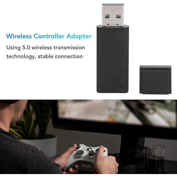 Trådløs kontrolleradapter, for PS4-kontroller til PC-datamaskin-kontrollermottak, Bluetooth 5.0-kontrollermottak