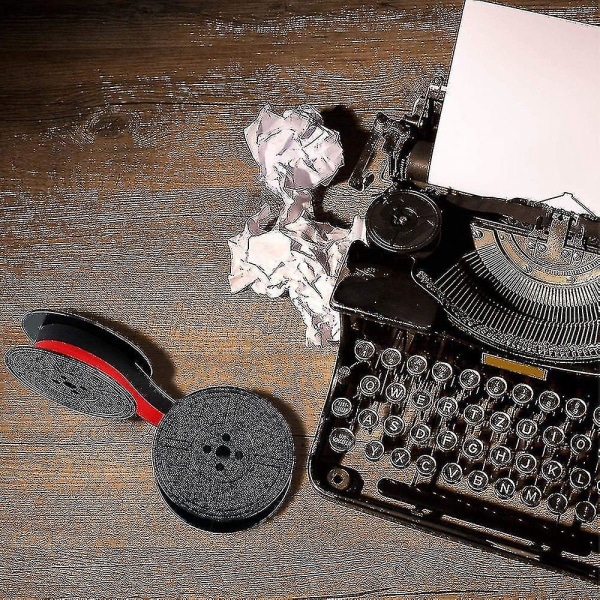 2-pak skrivemaskinebåndspole Skrivemaskinebånd Rød og sort spoleudskiftningspakke til skrivemaskine