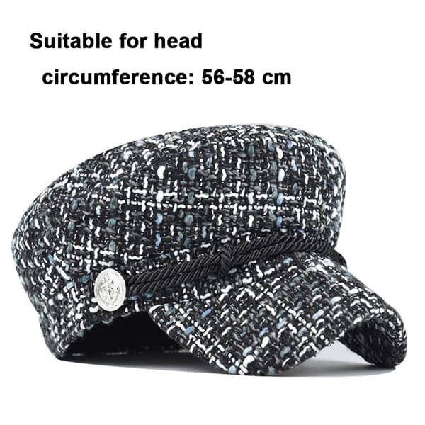 Peaked Cap Casual Cap Elegant Vinterhat til Kvinder (56-58cm)