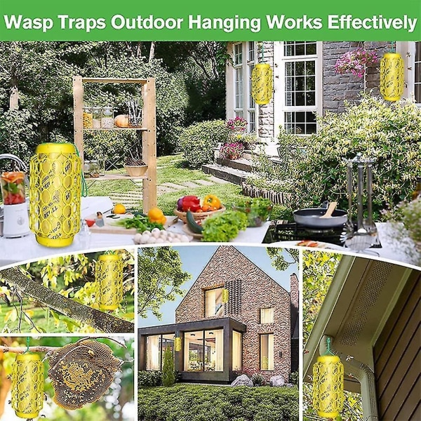 Outdoor Ranch flugfällor - 2-pack | Återanvändbara hängburar för utomhusbruk | Flugfångare för picknick | Gård & fruktträdgård