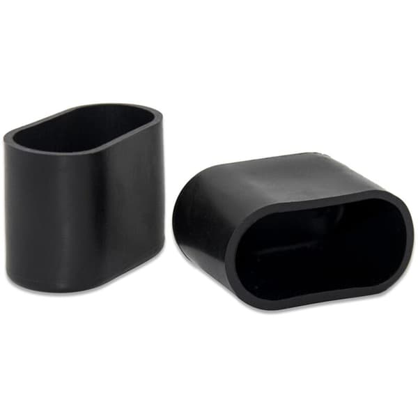 Sæt med 8 ovale bløde PVC-benkapper til stole-, bord- og møbelben, 15 x 30 mm, sort