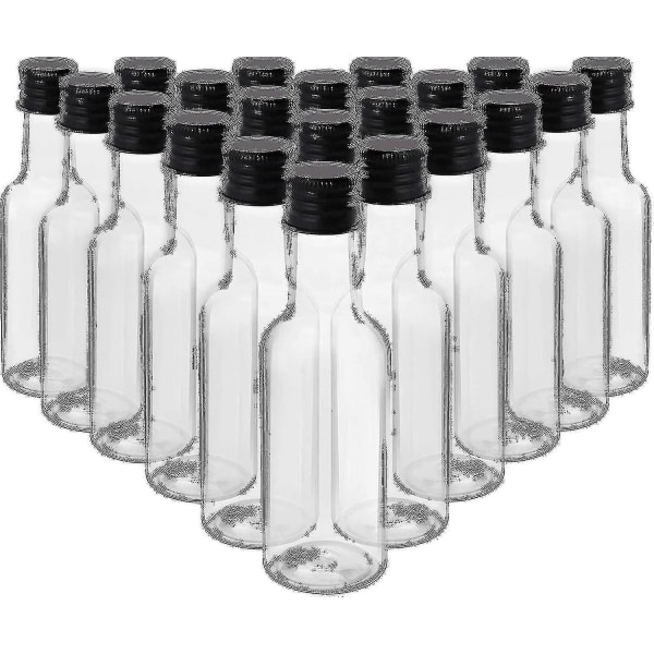 Mini Bottles (24 Pack) - Reusable 50ml Empty Bottles With Screw Caps And Funnel