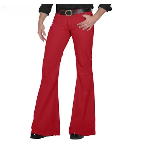 70'er disco herrebukser herreklokker 60'er 70'er klokker vintage jeans herrejeans A008-Rød L