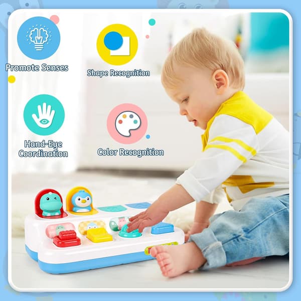 Baby Pop Up-leksaker för 9 12 18 månader, Sensoriska leksaker för bebis 1 år gammal
