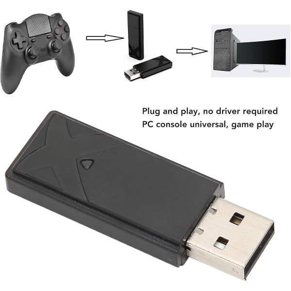 Trådløs kontrolleradapter, for PS4-kontroller til PC-datamaskin-kontrollermottak, Bluetooth 5.0-kontrollermottak