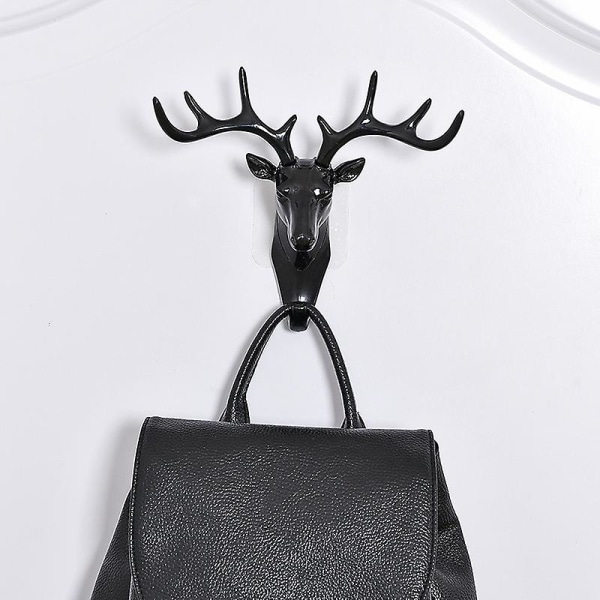 Wabjtam dekorative rustikke hjortehoved vægmonterede nøglekroge Vintage  inspireret, moderne bondegård, hatte, håndklæder (black2pack) 4c3d | Fyndiq