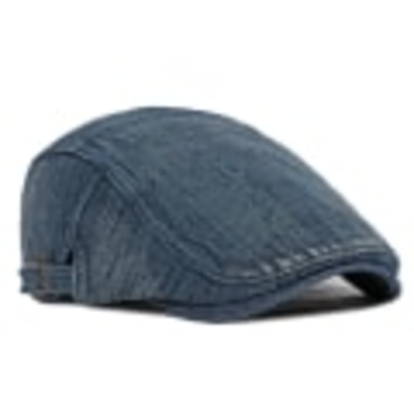 Unisex Denim Newsboy Hat Køre Basser Hat Mørkeblå
