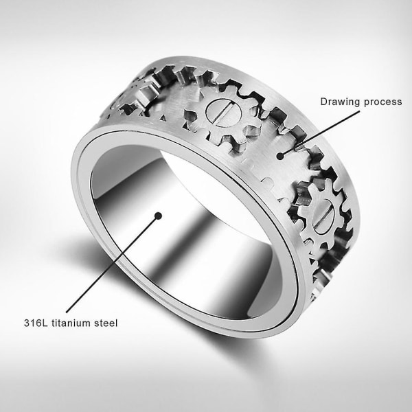 Roterende Gear Ring - Rustfrit stål Maskiner Vind Designer Dekompression Ring