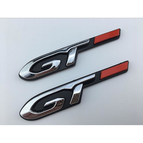 SSRGV 1 stk. GT Sølv Sort Rød Metal Badge til Peugeot 2008 3008 208 308 5008 508 108 RCZ