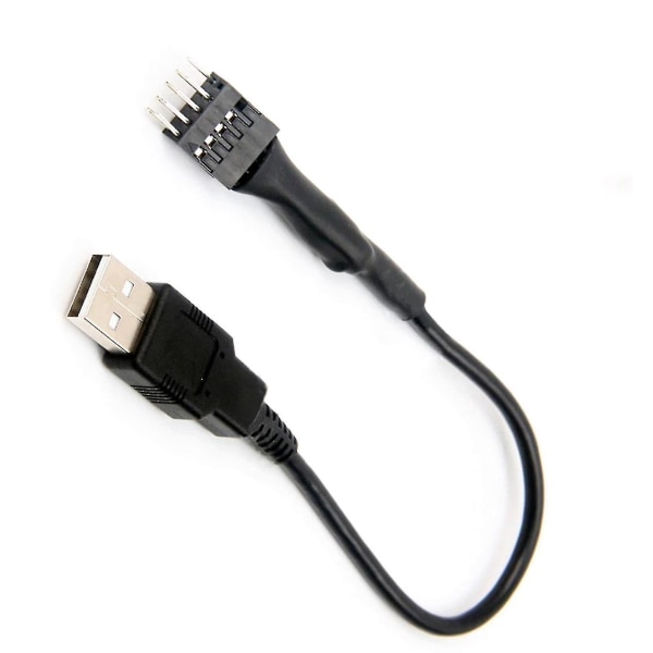 9-stifts USB moderkort hane-huvud till enkel USB typ A hane-kabel 7,8 tum1890