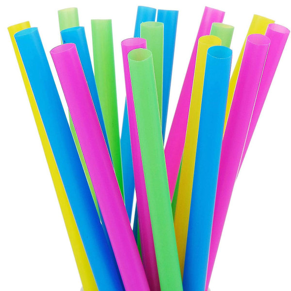 100X Plast Straws Födelsedagsfest Dryck Bröllop Rainbow Color Straw Summer