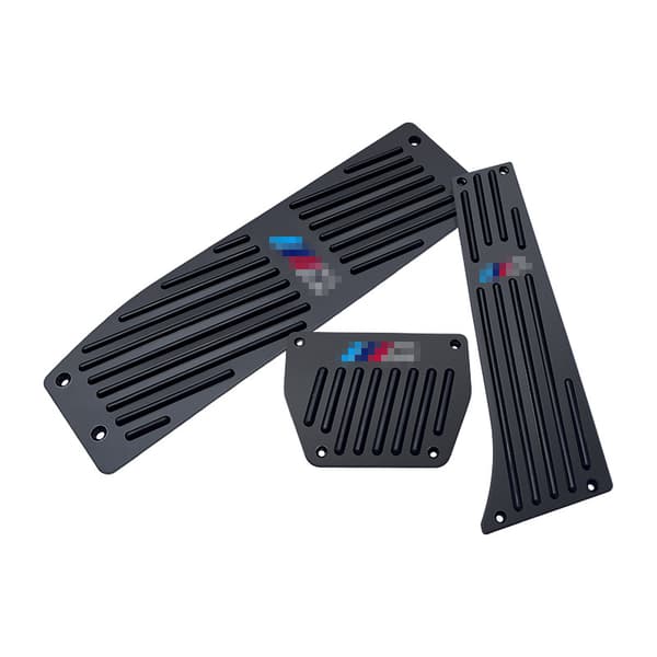3 stk. borede M Sport automatiske bilpedalsæt skridsikre gasbremsefodstøttepedaler passer til BMW E36 E39 E46 E87 E90 X1 med komplet installationshardware Silver Automatic Transmission (3pcs Set)