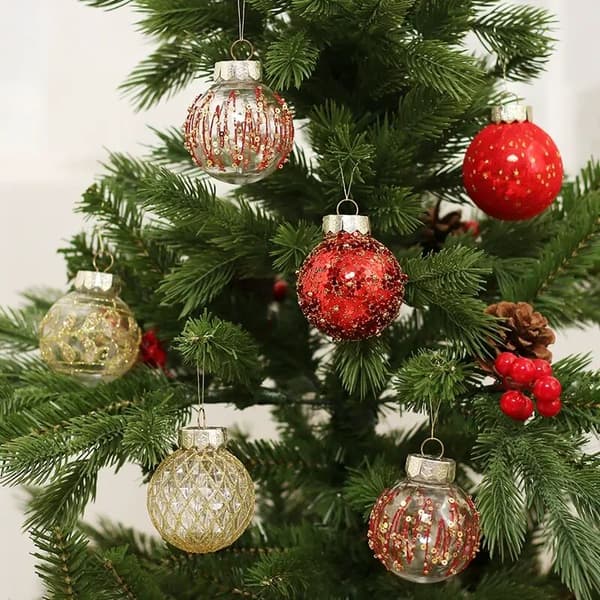 25 stk. glitter julekuler i plast