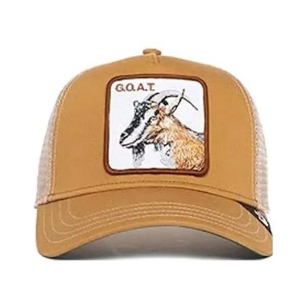 Kirjailtu eläinkuvioinen verkkolippis - Snapback - Khaki Antilooppi