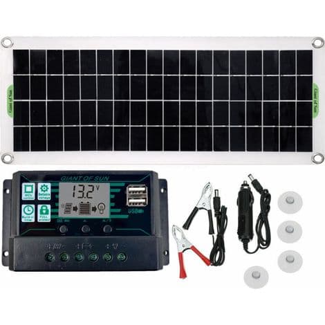 100A laddningsregulator med LCD-skärm, batteriregulator för 12V/24V solpanel, dubbel USB