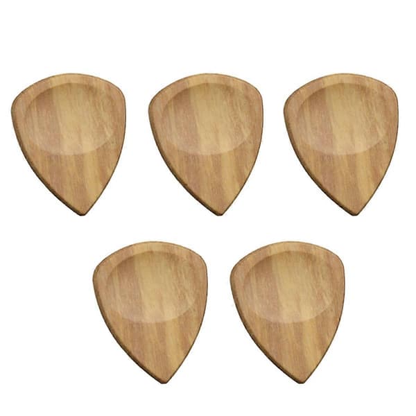 Spårade träplektrum för elgitarr, akustisk gitarr eller basgitarr, E