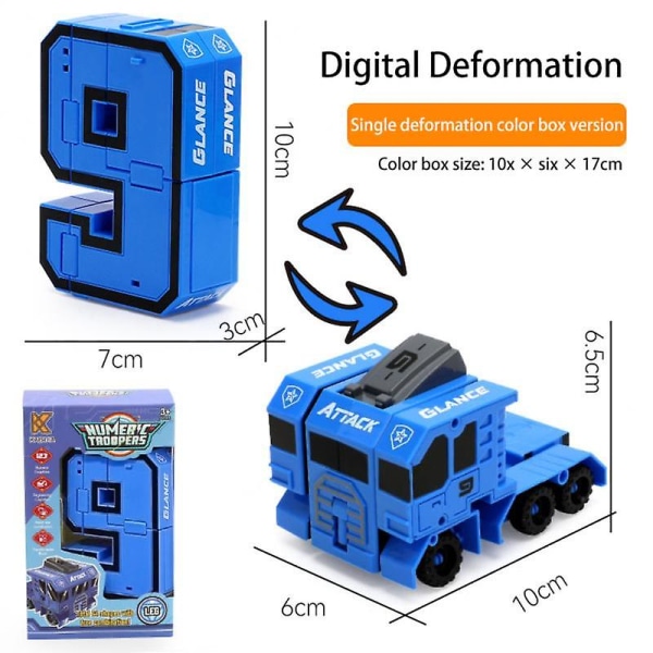 Digital Transformationsrobot Blocknummer Transformationsrobot Leksak Digital Deformationsrobot