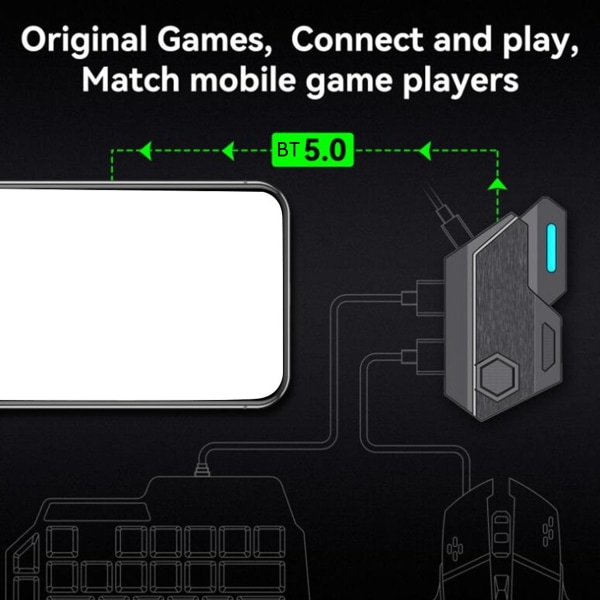 Gamepad Mobil til PUBG Controller Gaming Tastatur Mus Konverter Bluetooth til IOS Android Spil Adapter, Mix Elite Sæt