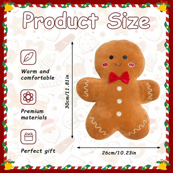 Honningkagemand Pude 30 cm Plysfigur Julepynt