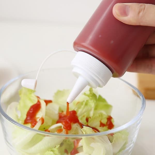 1 st 300 ml klar plastflaska för sås med klämfunktion