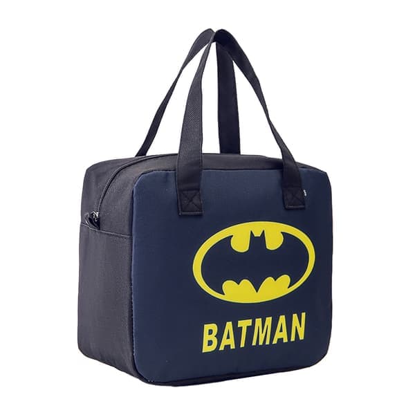 Isolert matpose for barn med tegneseriefigurer, sammenleggbar og bærbar matboks Batman