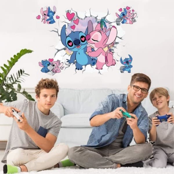 Stitch Väggdekor Tecknad Väggdekoration Barn Stickers