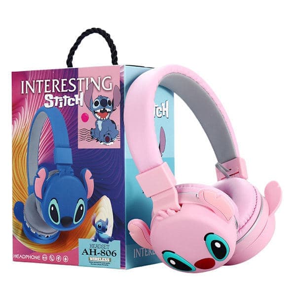 Lilo & Stitch Trådlösa Bluetooth-hörlurar för barn, mjuka öronkuddar, bekväma, rosa