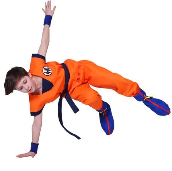 Barnas Son Goku Cosplay Kostyme Gutter Karnevalsfest Kostyme M XL