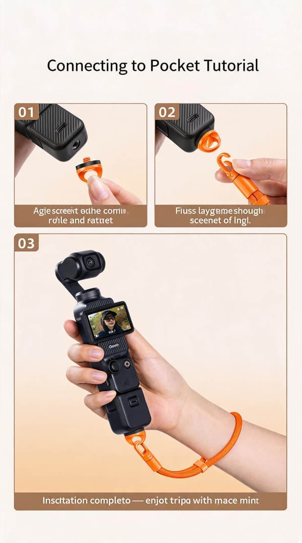 Anti-tab-snor til DJI Osmo Pocket 3/4 kamera med skruer grå