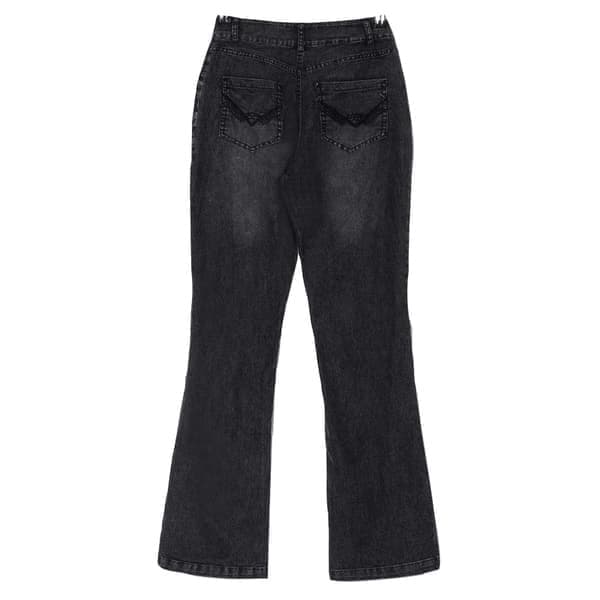 Dame lavtaljede flared jeans, skinny jeans, bootcut, sort, sort S Sort S Svart S