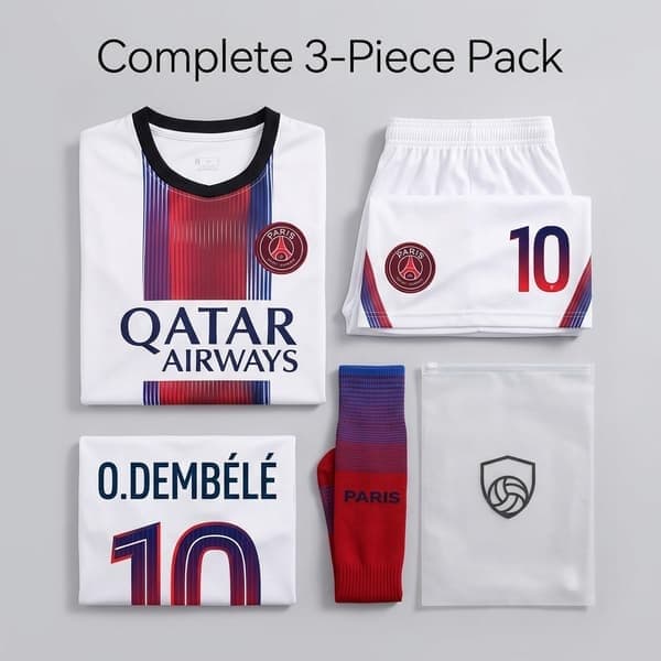 26-27 PSG Udebanefodboldtrøje Shorts Strømper Sæt NR.14 D.DOUÉ 22 NO.14 D.DOUÉ 22
