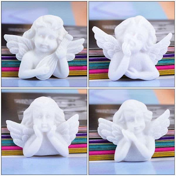30 stk. miniatyr engelfigur, mini barneengelstatue, harpikspynt, flatback-perler, sjarmpynt, kjerubengler for DIY