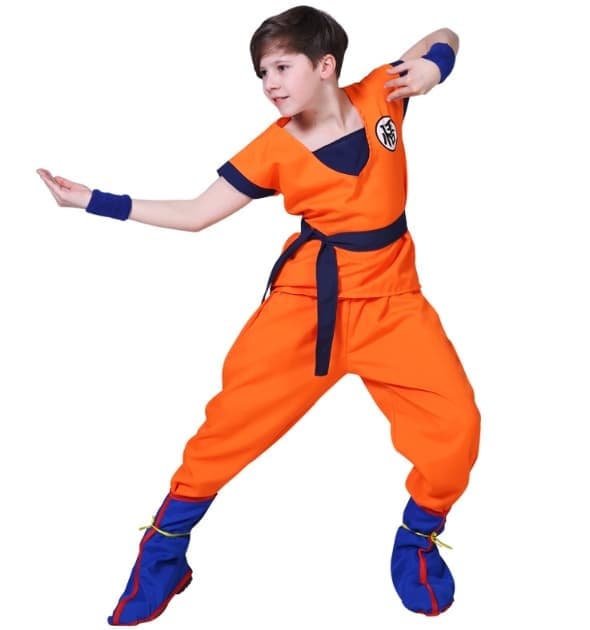 Barnas Son Goku Cosplay Kostyme Gutter Karnevalsfest Kostyme L S