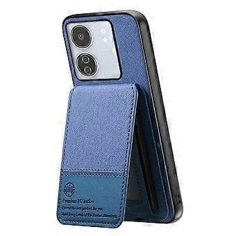 Etui til Xiaomi Redmi 13C 4G Stoftekstur Læder+PC+TPU RFID Beskyttelse Telefonetui med Kortholder Sort Blue