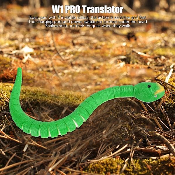 Fjärrkontroll Orm USB-laddning Ultrarealistisk Infraröd Kontroll med Infällbar Ormtunga RC Djurleksak för Över Grön