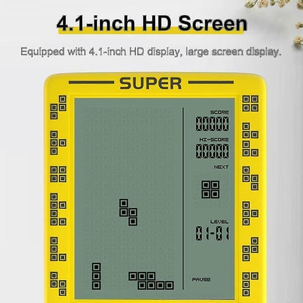 RS-100 Tetris Handhållen Spelkonsol, Klassisk Tegelpusselspelare, Batterier Ingår Ej Blå Blue