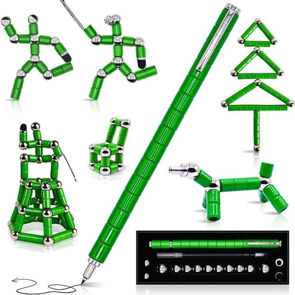 Fidget Penna, Magnetisk Penna, Magnetisk Metallpenna för Avkoppling för Tonåringar Grön Green