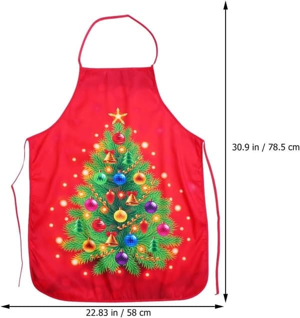 Jul-tecknade kockförkläden för män och kvinnor matlagningsförkläden (C