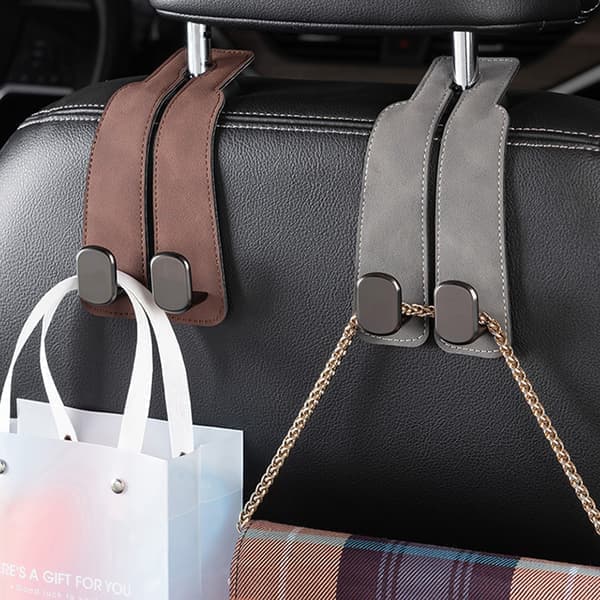 Bilsete Rygg Dobbel Krok Stabil Bil Organizer Krok For Biler Varebiler Sedaner Grå 2 stk Grey 2pcs