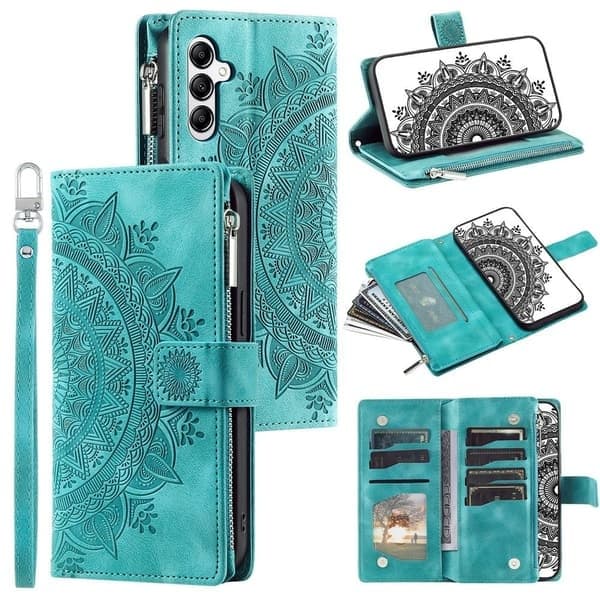 Til Samsung Galaxy A17 / A26 Pung Etui Mandala Blomstermønster Grøn