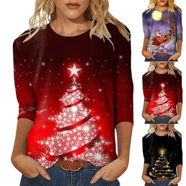 Jule-sweater til kvinder, festlig striktrøje, CC 2XL C 2XL
