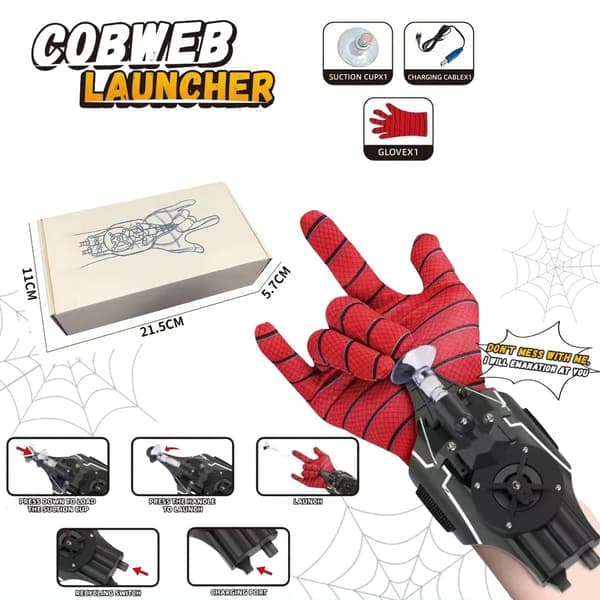 Spiderman Web Shooters Legetøj Spider Man Lærer Cosplay Peter Parker Tilbehør Rekvisitter Handsker Til Børn sort black