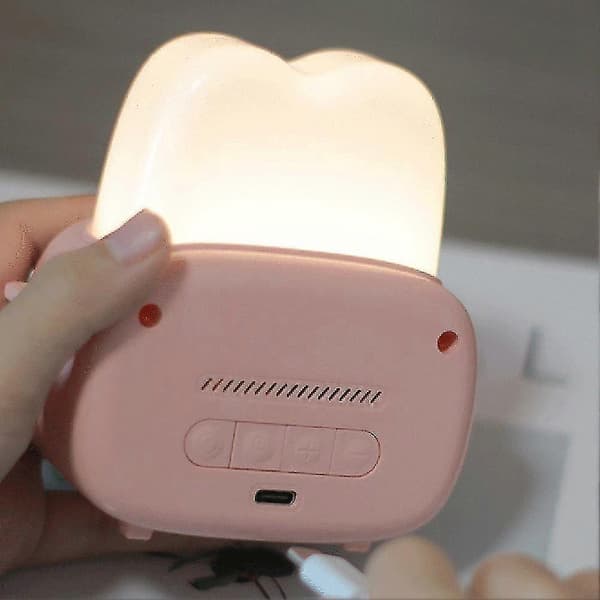 Sød Timer Ur Brødrister Lampe USB Opladning Sengelampe LED Digital Bordur Vækkeur Pink Pink